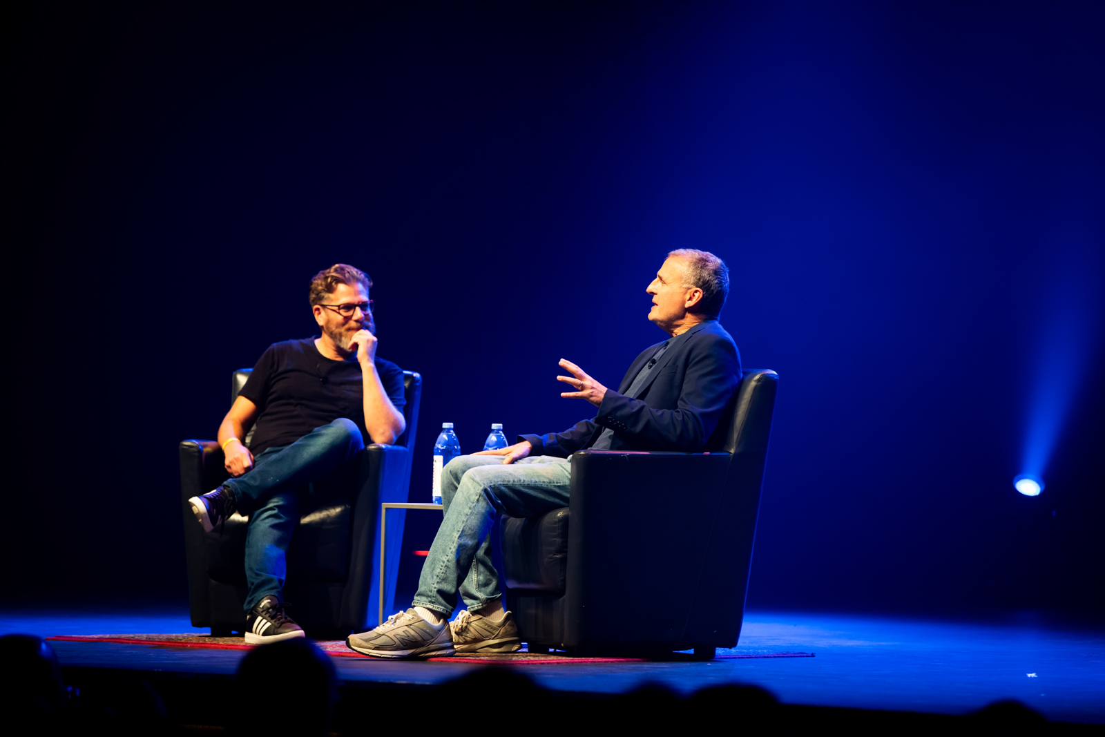 Eric Cohen and Phil Rosenthal in conversation on stage